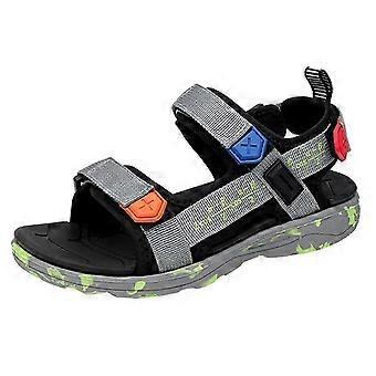 Jungen-Sandalen, Sommer, lässig, offene Zehenpartie, griffige Sohle, Cross-Strandschuhe, bequeme Sandalen für Kinder, Alltagstauglich, Grau