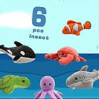 6 Pcs Sea Animal Finger Puppets Set, Cute Realistic Hand Puppets for Role-Playing and Storytelling, Toys for Toddlers and Kids