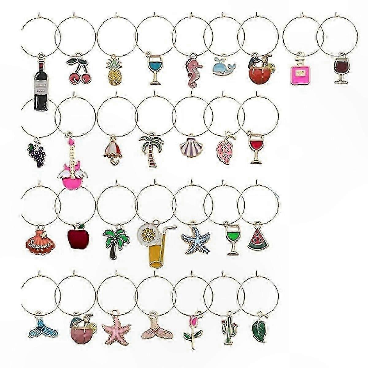30 Reusable Beach Charm Drink Markers