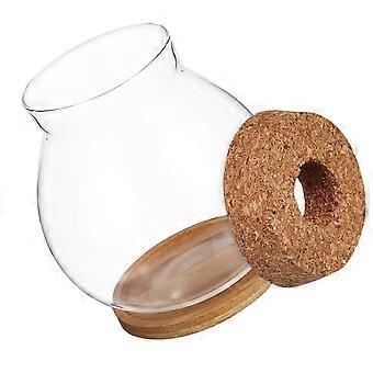 Mini Fish Bowl Glass Fish Tank for Hydroponic Use with Lid 4Pcs