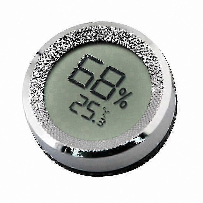 LCD Display Digital Hygrometer Silver for Cigar Storage