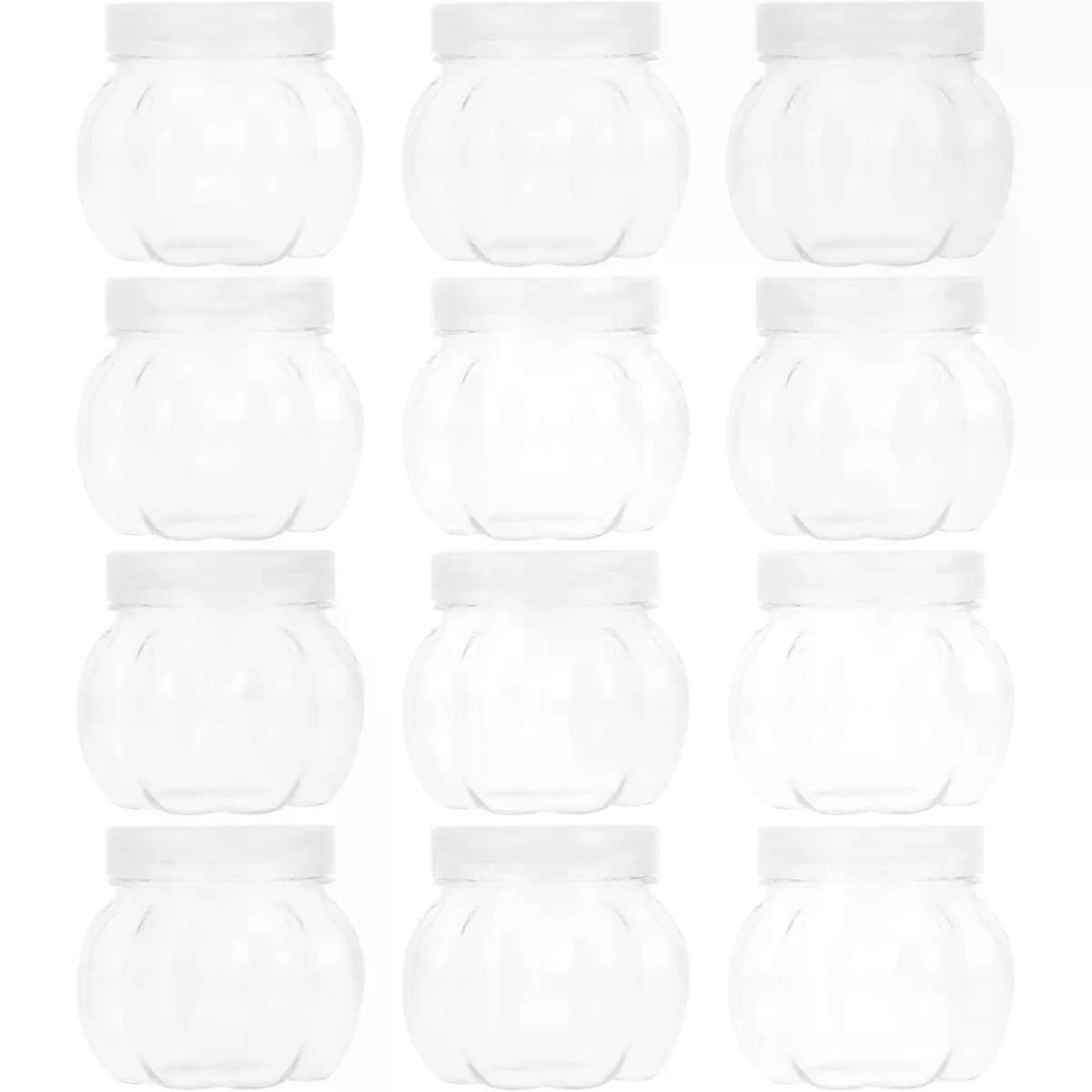 Pumpkin Shaped Candy Jars 150ml Pet, 12 Pack