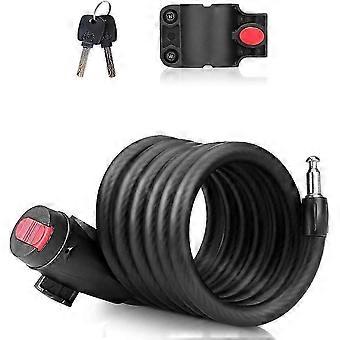 Bicycle Lock, 15mm Bicycle Lock with Key Cable Lock Security Level Very High Bicycle Lock and Metal 142.