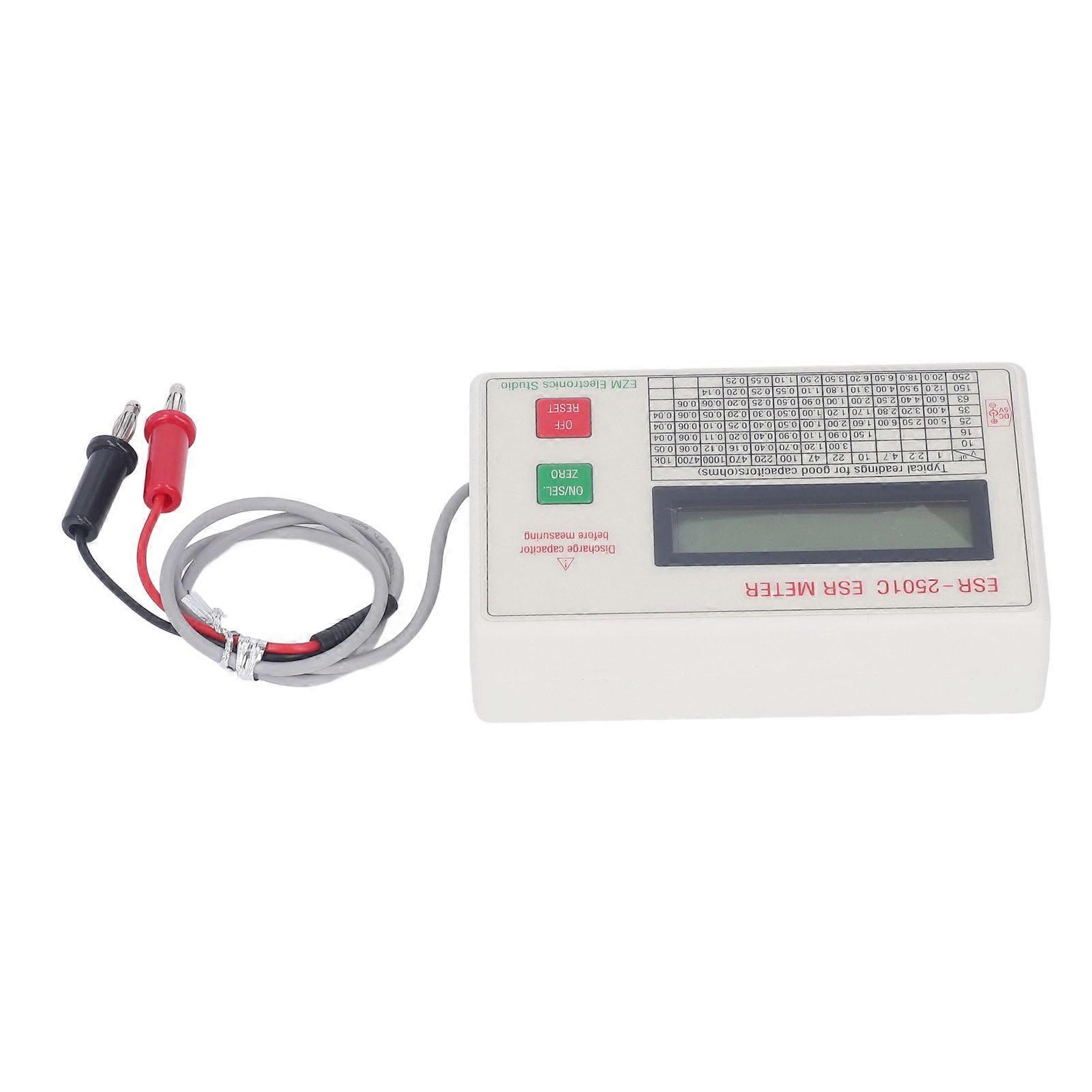 Handheld ESR Capacitor Tester High Accuracy Lightweight Smart Shutdown Function ABS Capacitance Meter