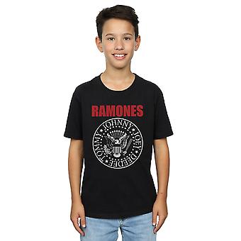 Ramones Boys Red Text Seal T-Shirt