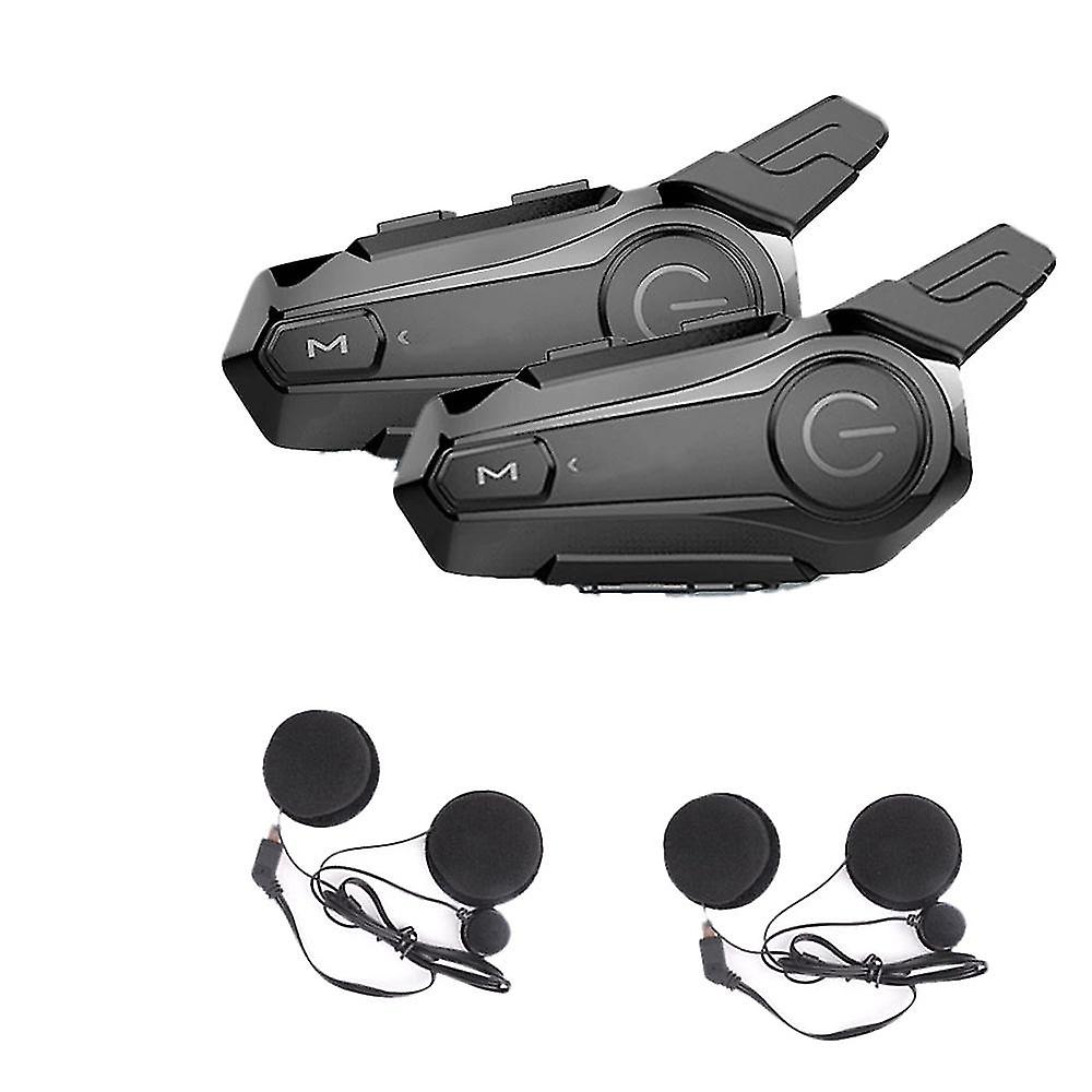 2pcs Bluetooth Intercom Motorcycle Full Helmet Bluetooth Headset For 2 Intercomunicador Wireless He