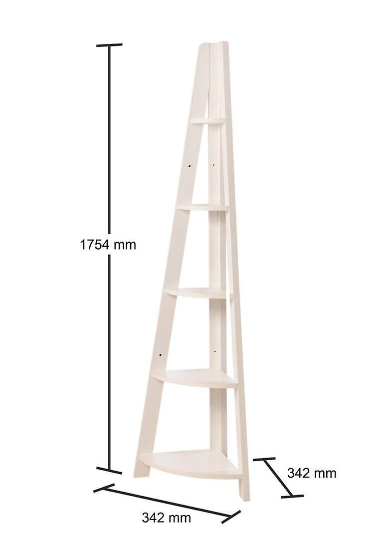 Kira Corner Ladder Bookcase White
