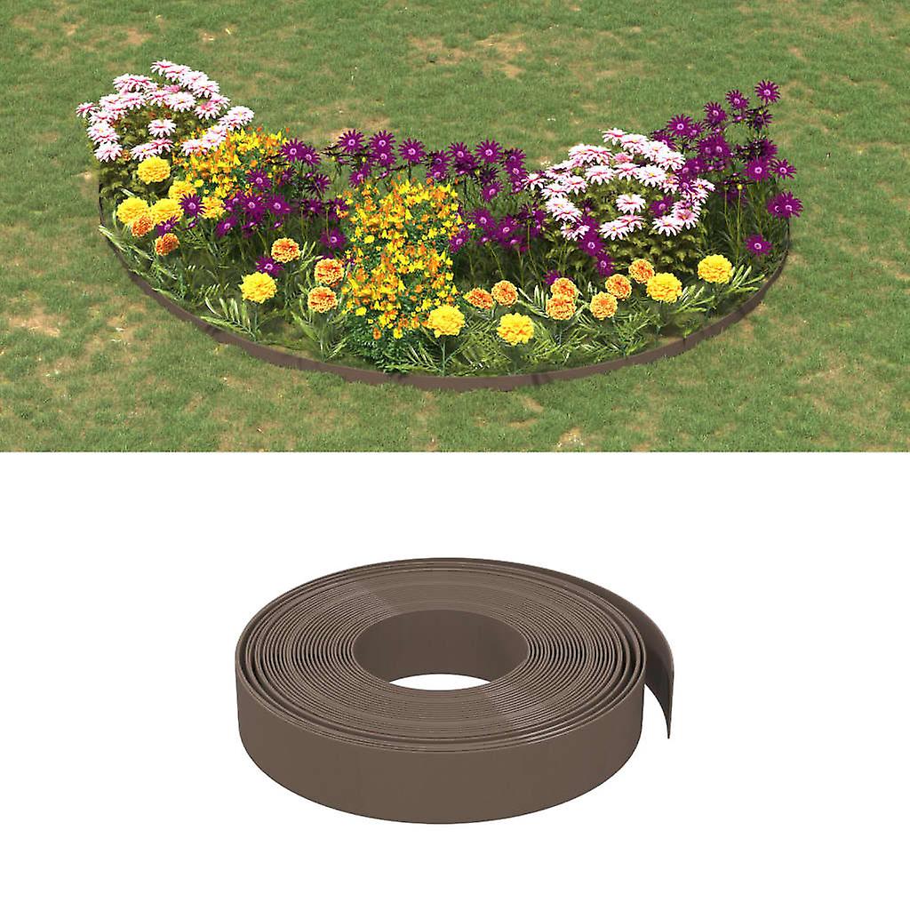 Lawn edging 5 pcs Brown 10 m 10 cm Polyethylene