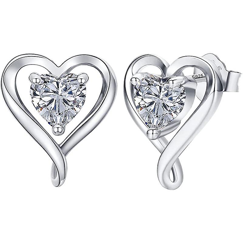 S925 Silver Heart Silver Earrings