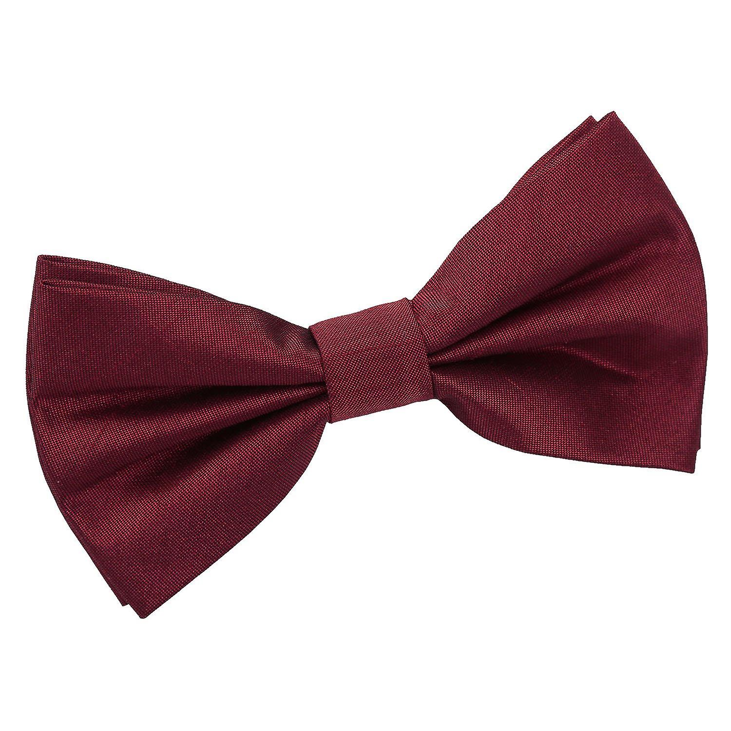 Burgundy Plain Shantung Pre-Tied Bow Tie