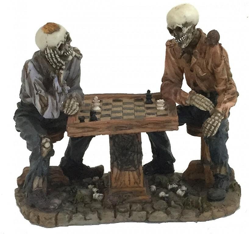Skeletons Playing Chess Sculptures & Statues
