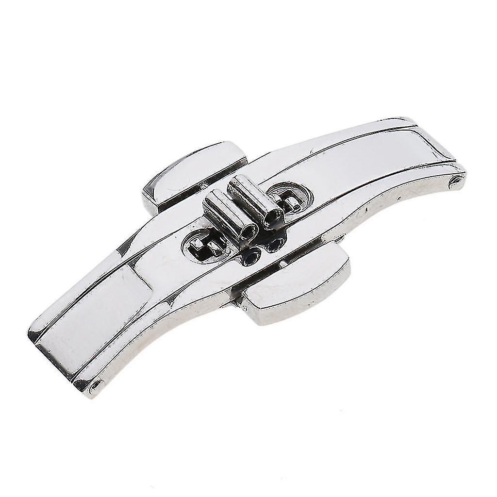 Stainless Steel Double Push Button Butterfly Deployment Watch Buckle - 5x18mm