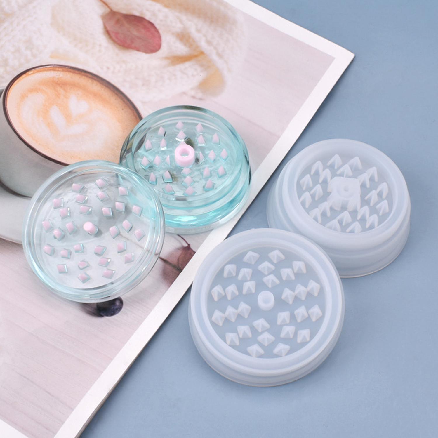 ZHOUBA Smoke Grinder Resin Epoxy Mold DIY Spice Crusher Silicone Grinding Tools Mould