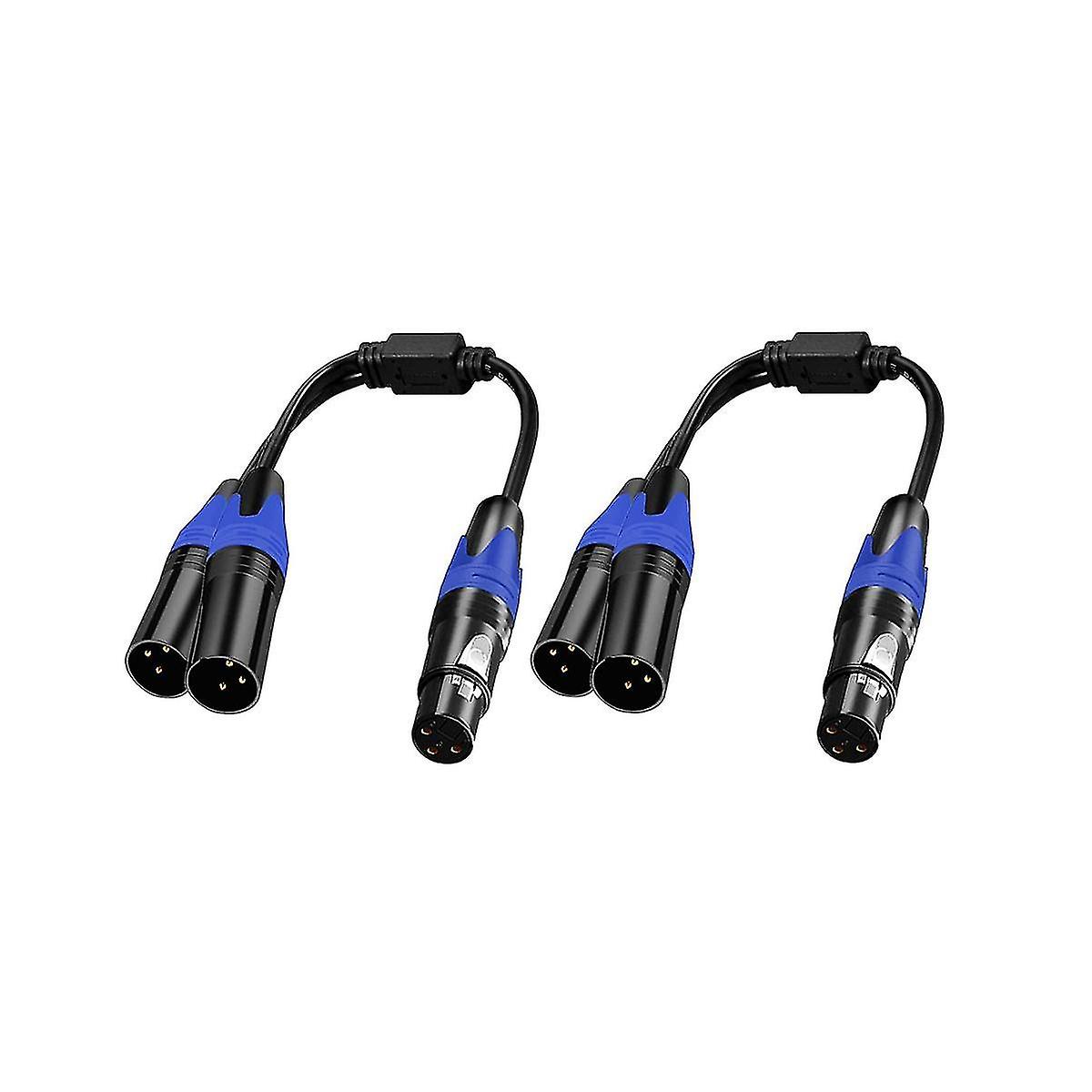 Xlr Splitter Cable, 1 Xlr Female To 2 Xlr Male Y Cable Balanced Microphone Splitter Cord Audio Adap