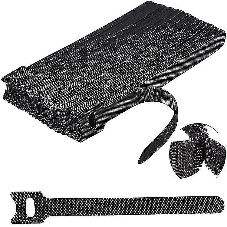 Adjustable Reusable Cable Ties Straps, Hook And Loop Cable Straps Cable Ties, Loop Long Cable Straps Ties(black)100pcs
