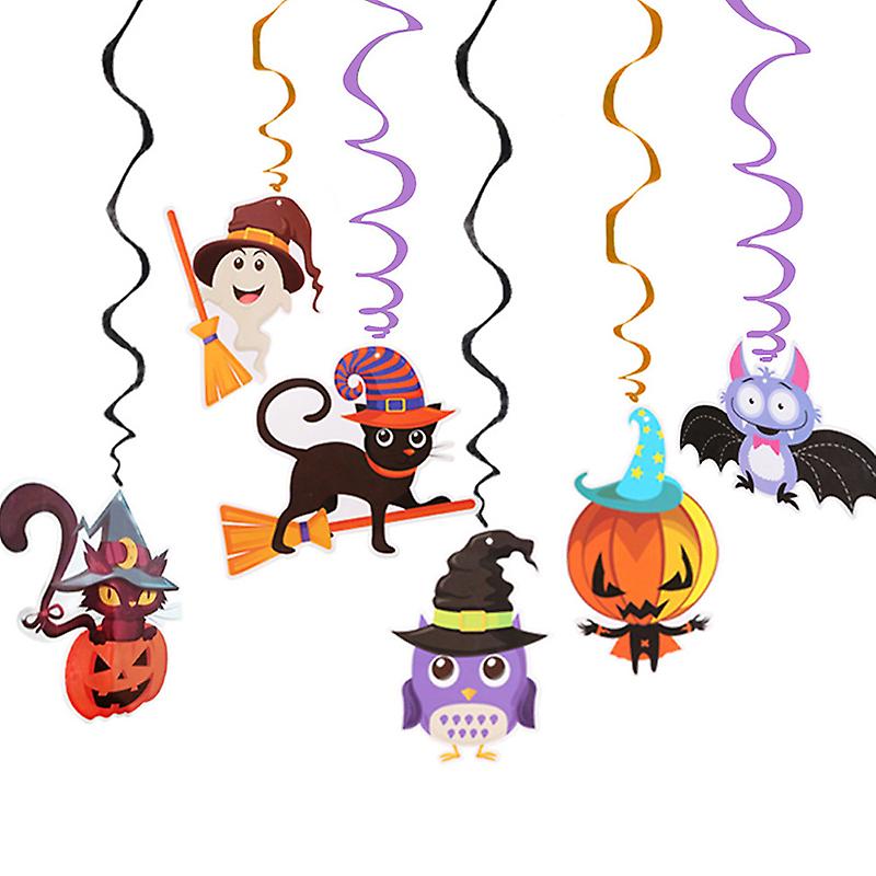 6pcs Ceiling Hanging Swirl Decoration Halloween Party Decoration Party Supplies