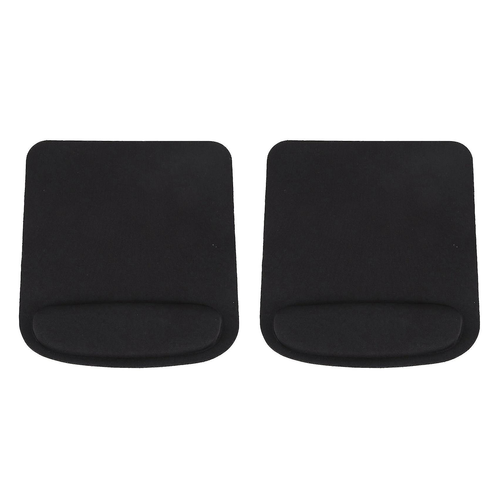 2x Rectangle Wrist Support Cloth + Eva Mouse Pad Mice Mat For Compute Black 210x230x20mm
