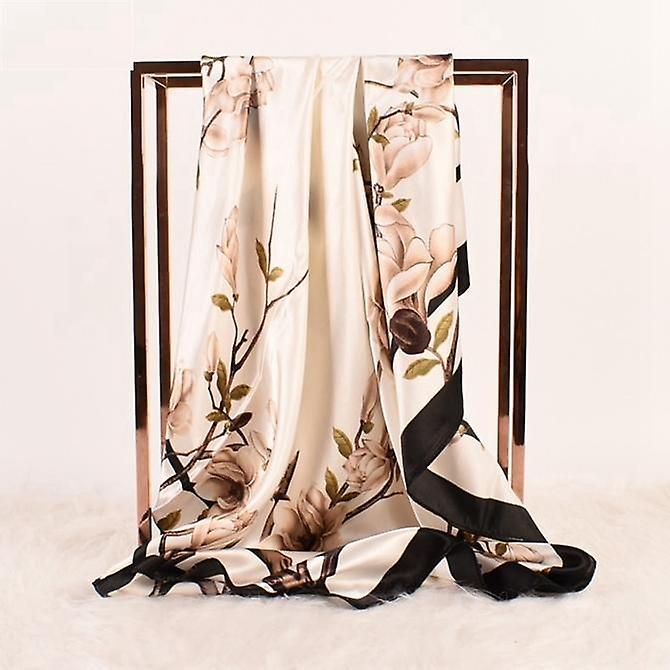 Scarf in artificial silk beautiful flowers and wonderful pattern