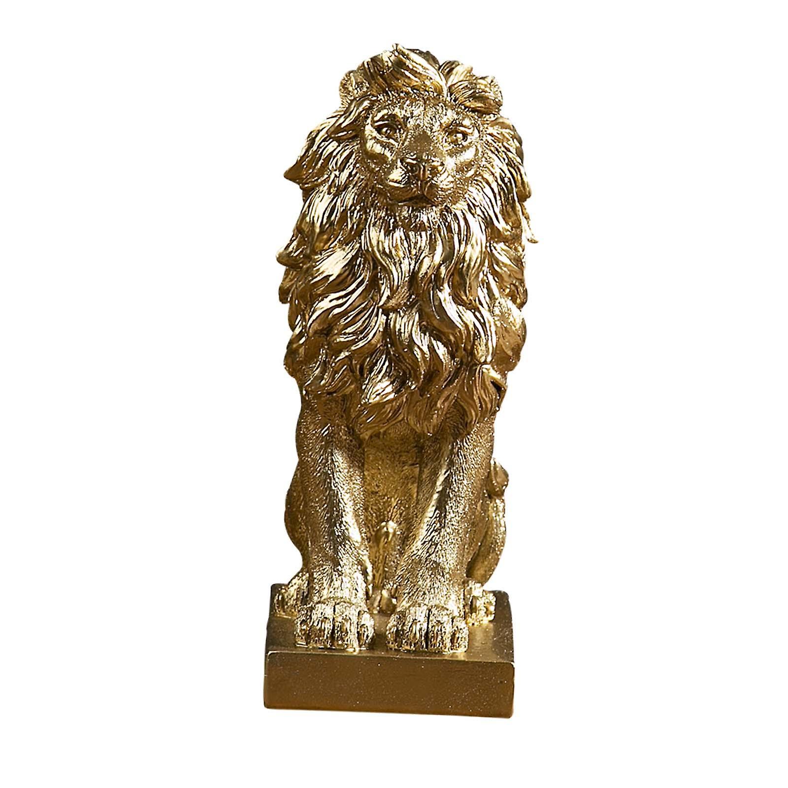 Lion Figurine King of Forest Statue Collection for Home Office Table Cabinet Style A
