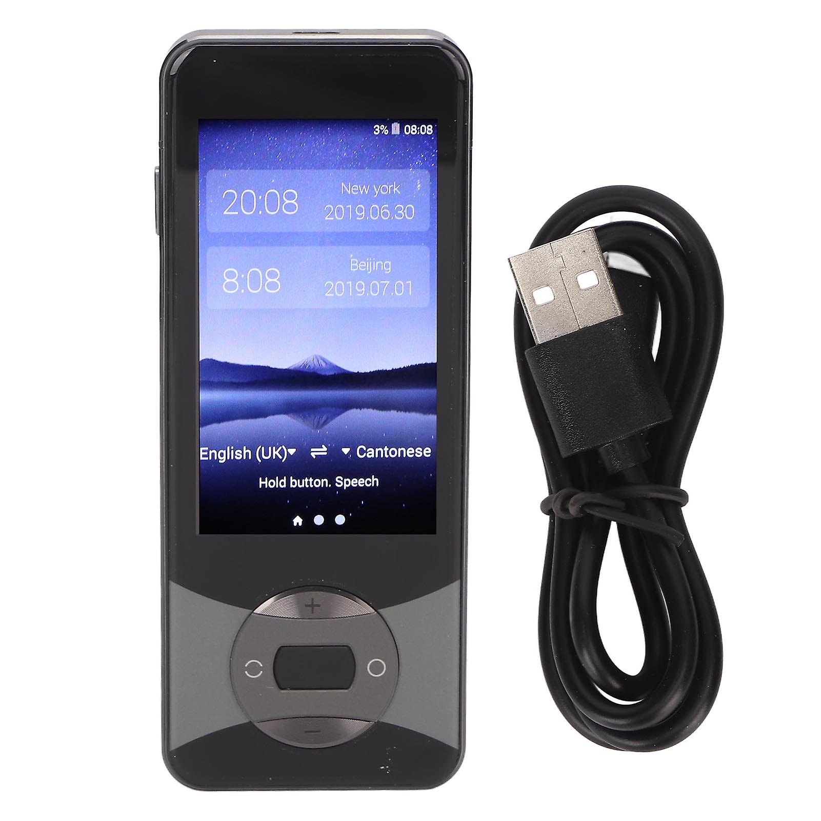 W10 Language Translator Device Support WiFi Bluetooth 127 Languages Multidirectional Translation Digital Translator Metallic Gray