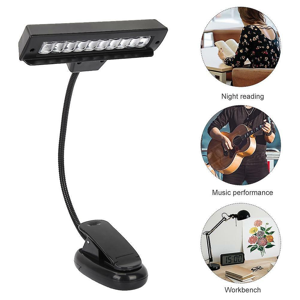 Flexible 10 LED Clip-On Orchestra Music Stand Light USB Reading LED Lamp