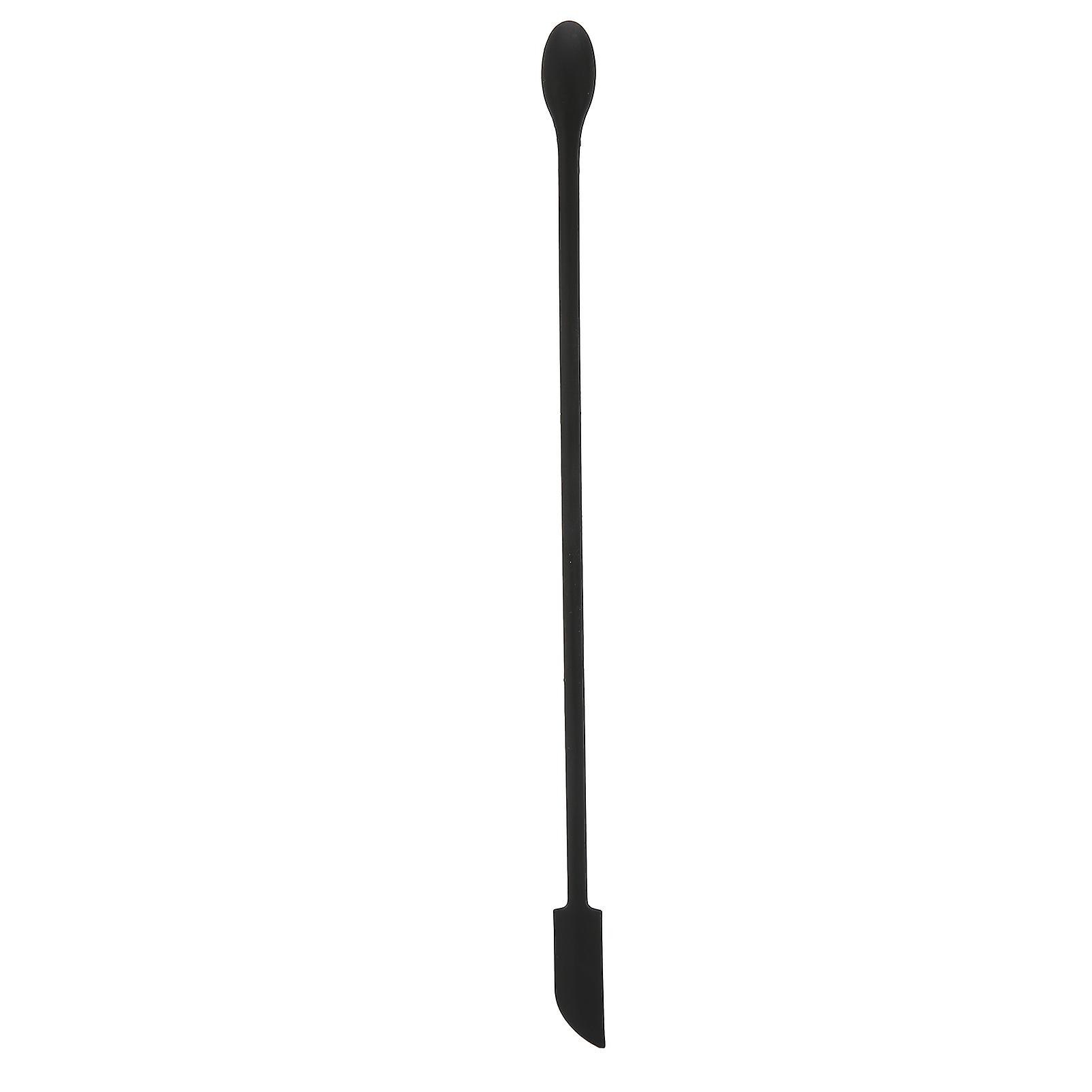 Double-sided silicone makeup spatula, mini elongated and thin spatula (black)
