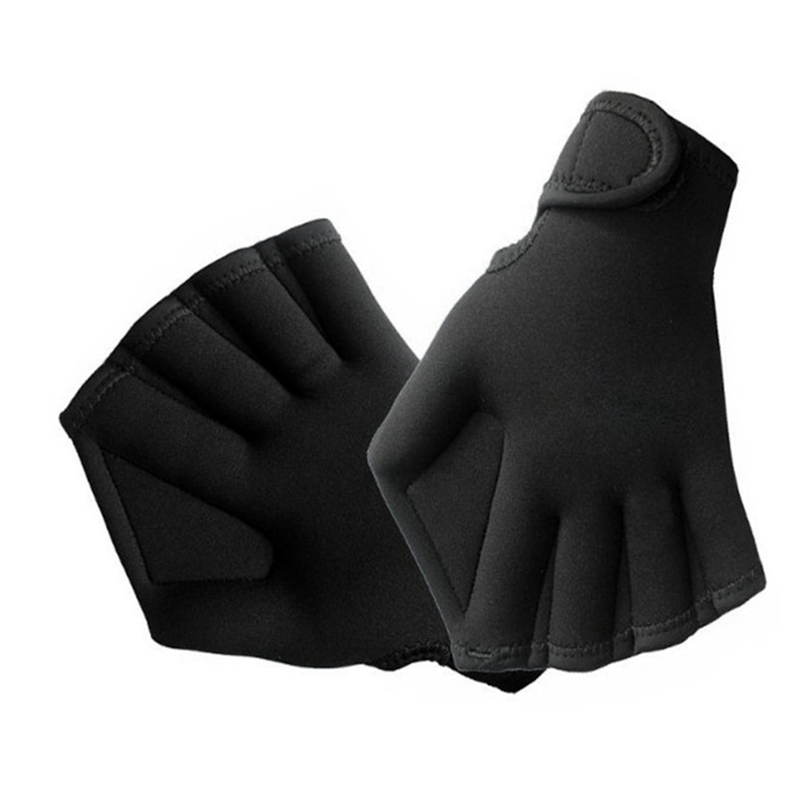 Frog Swim Gloves Swimming Fitness Training Webbed Flippers Paddle with Adjustable Strap for Men