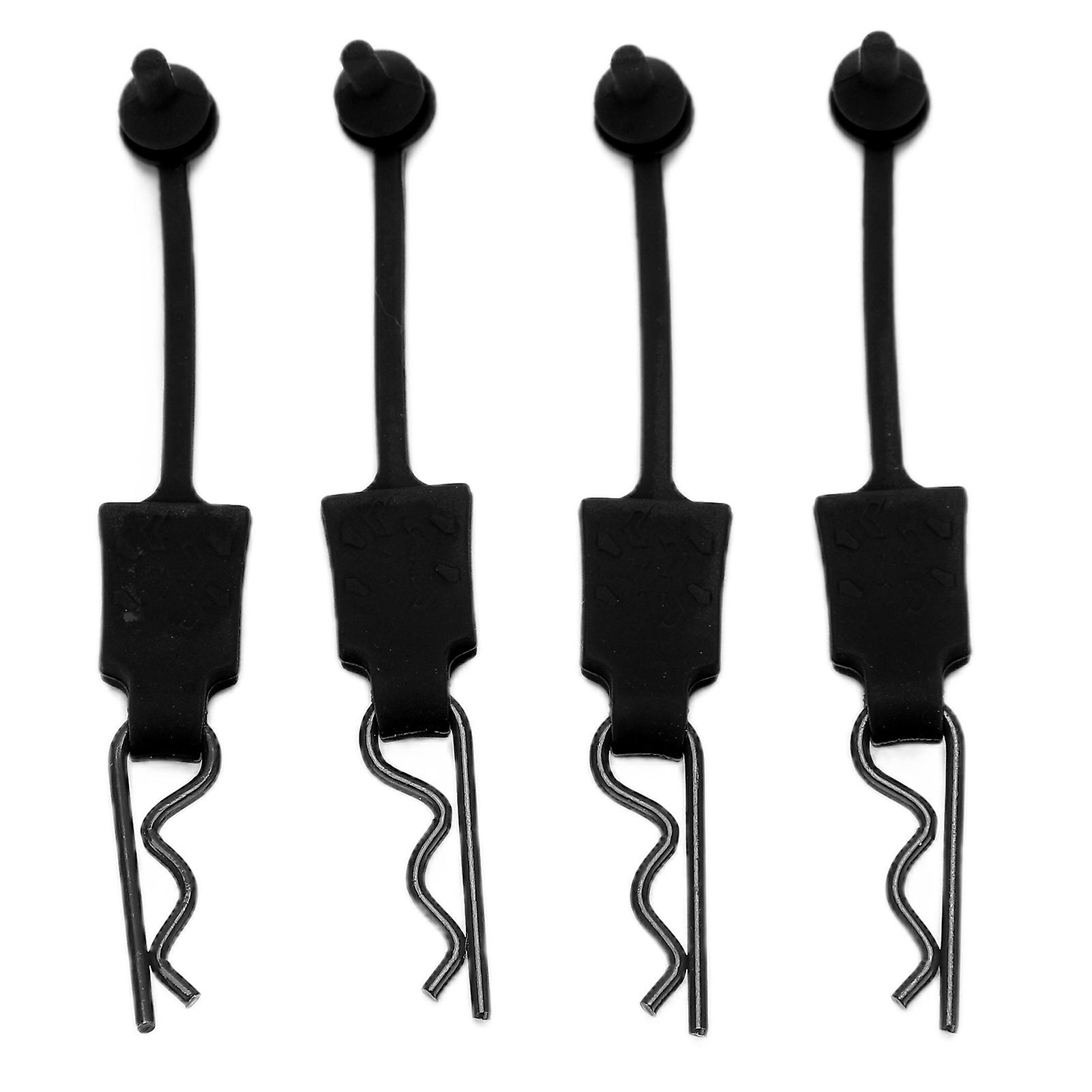 4Pcs 1/10 RC Car Clips Pins Universal Car Shell Bolt Latch Clip Replacement Model Car Shell AccessoryBlack