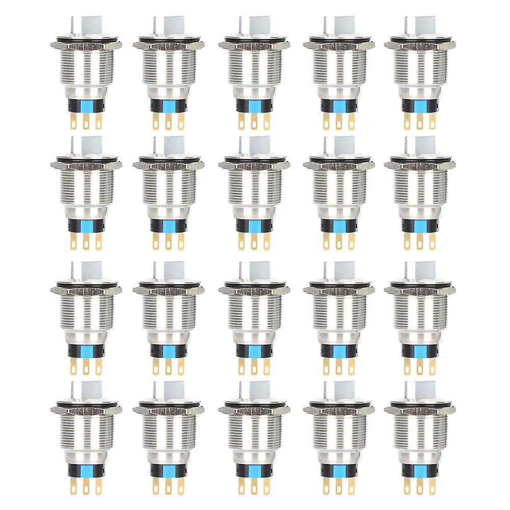 20PCS BEM-22-21 Self-Locking 2-Position Selector Knob Switch, Brass Nickel Plated