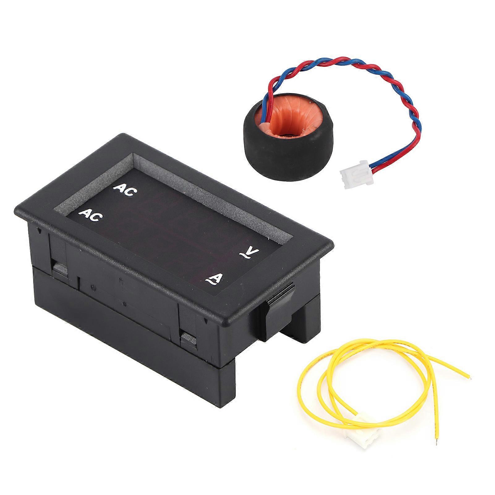 Risegun Ampere Meter LED Digital Display Voltmeter Ampere Meter AC 100~300V 0-100A, Dual Meter Red