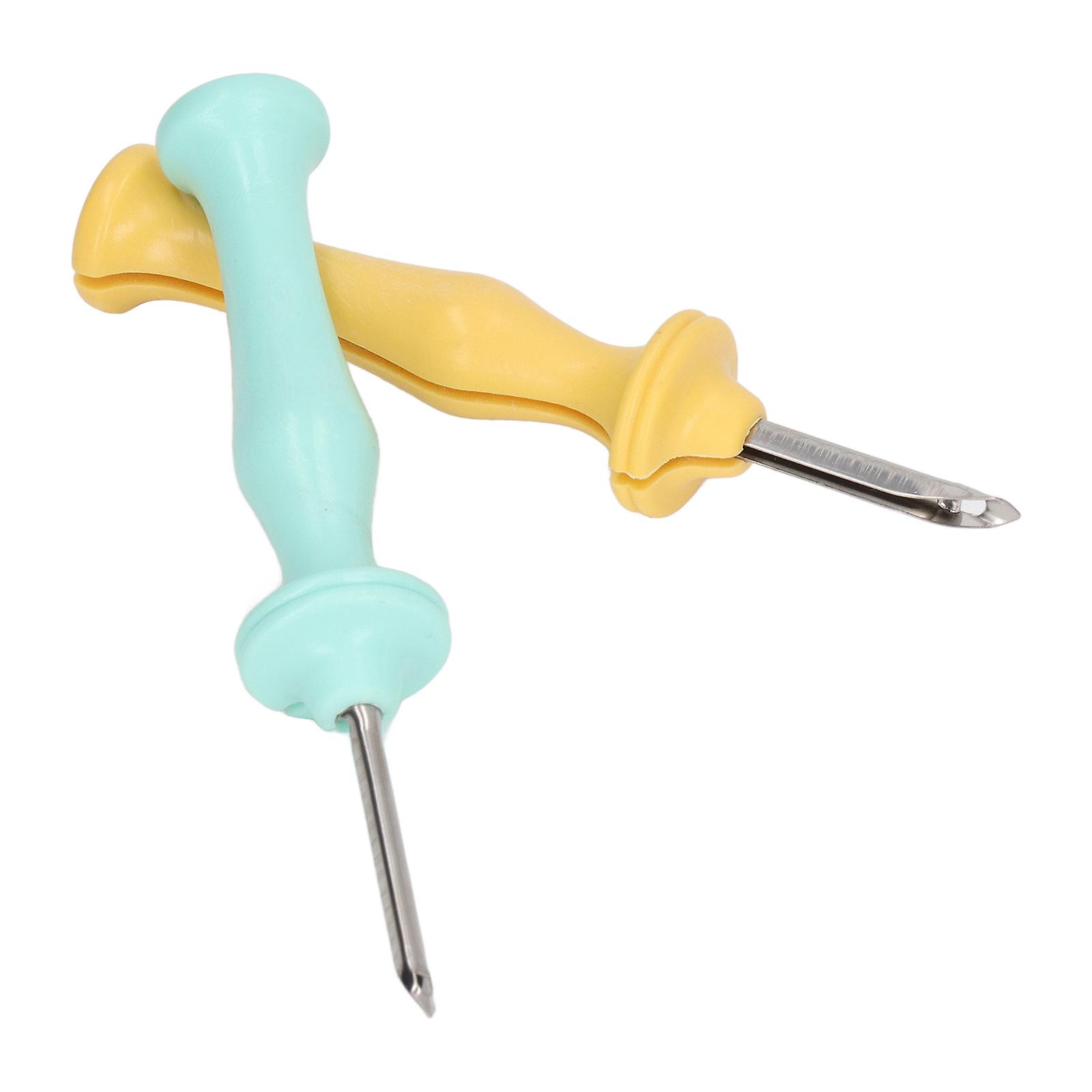 2 Pcs Punch Needles 5mm 3.5mm Improve Efficiency Save Labor Embroidery Accessories with Comfortable Handle for DIY Crafts 