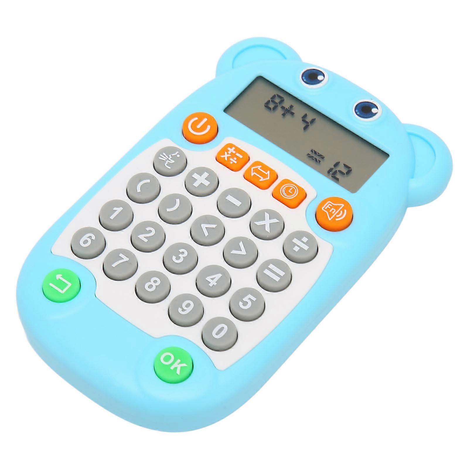 Arithmetic Exercise Toy Digital Display Voice Prompt 27 Keys USB C Charge Arithmetic Training Machine for Kids Education Blue 