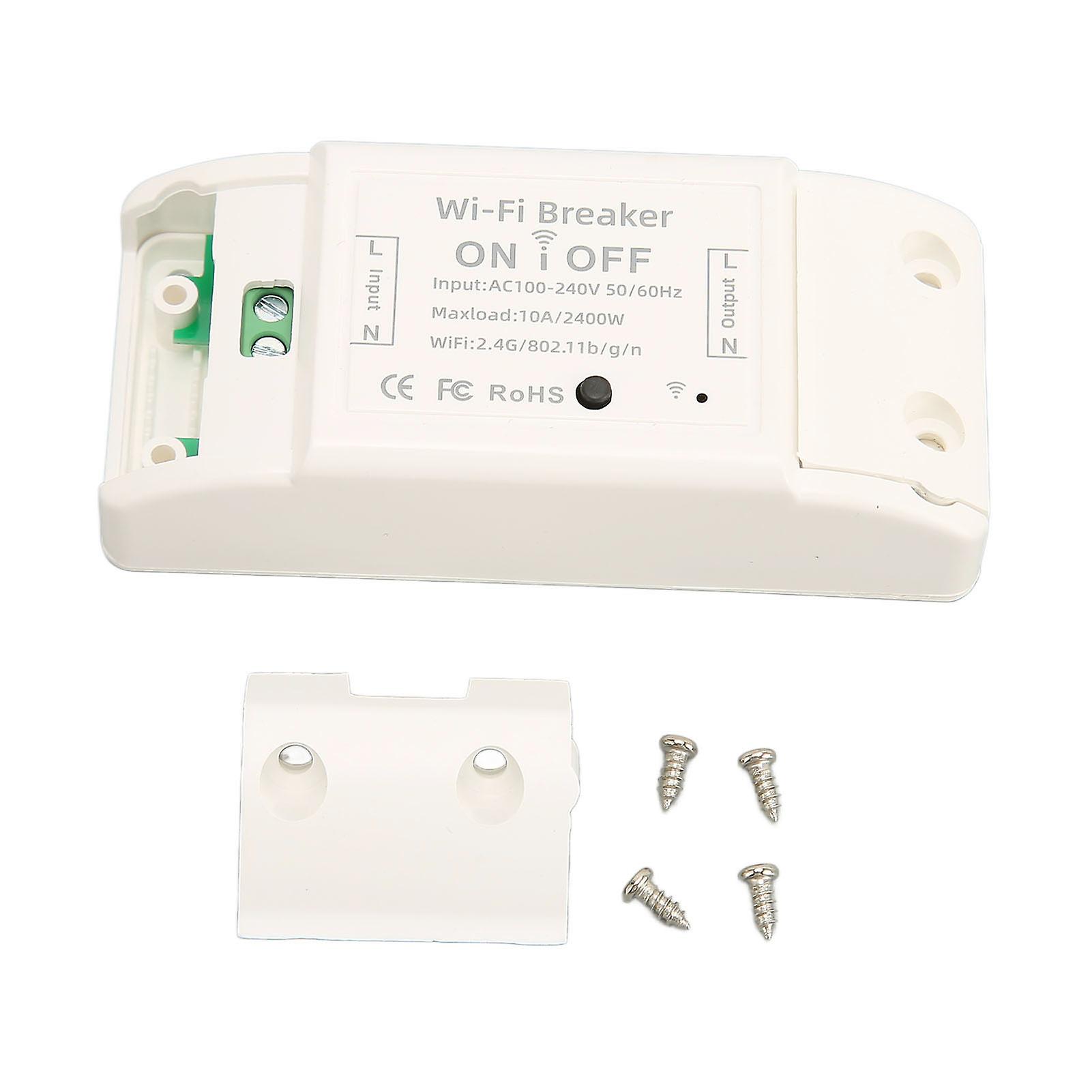 Uadme WiFi Smart Breaker,Voice Control WiFi Smart Switch Handsfree Breaker Home Appliance on Off Switch AC100‑240V