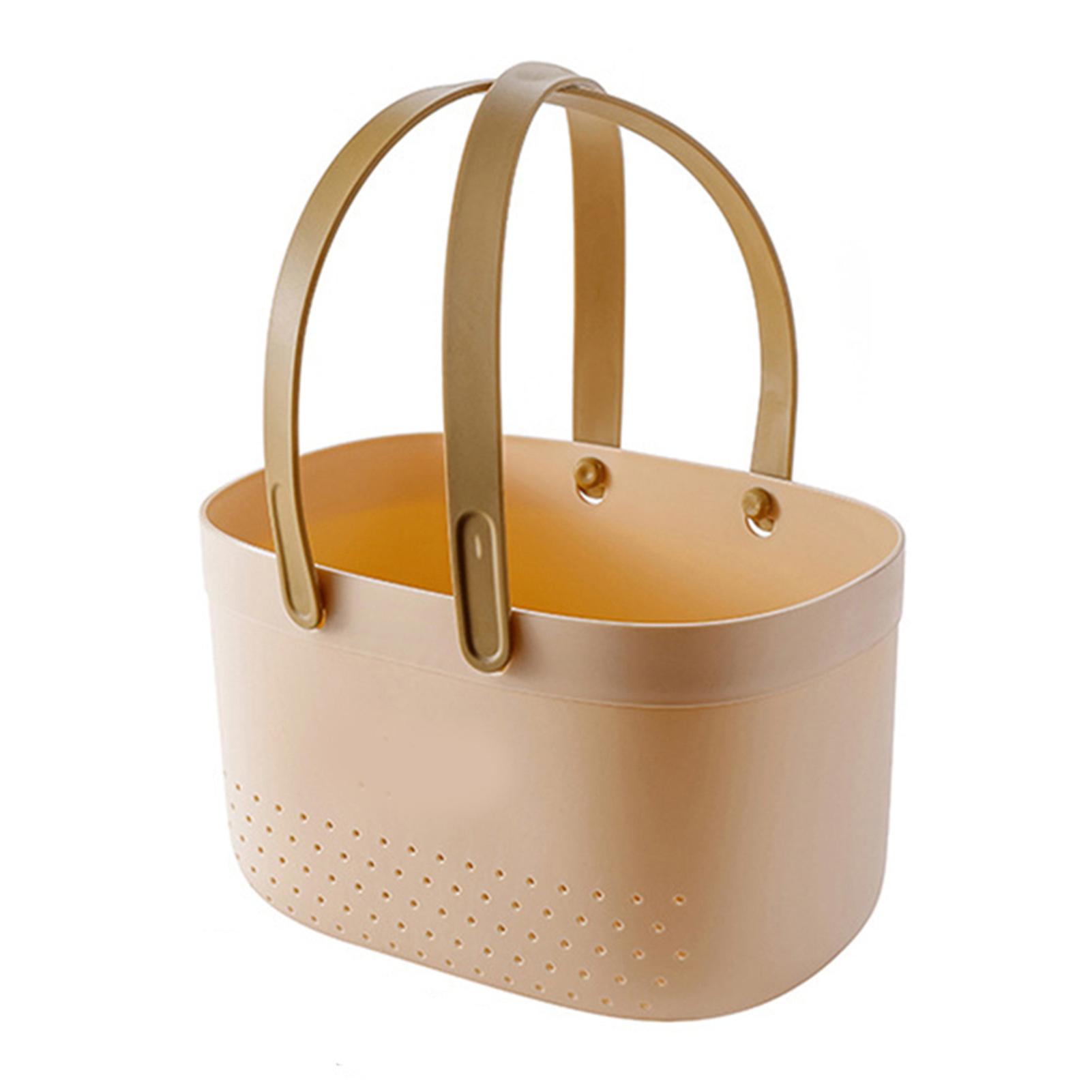 Portable Bath Basket Silicone Handle Large Capacity Bathroom Wash Storage Basket