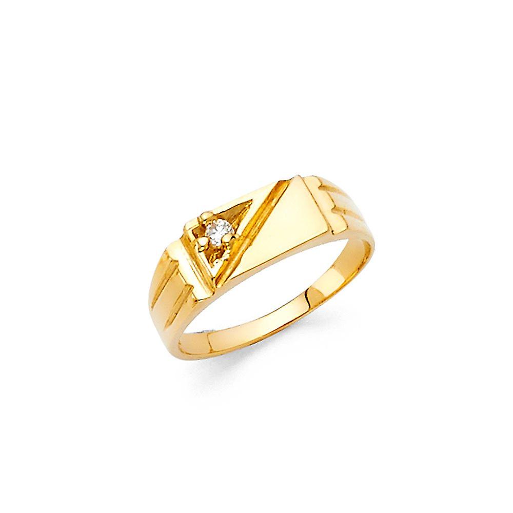 14k Yellow Gold Cubic Zirconia Ring Size 3 Band Style-Ring - 1.4 Grams