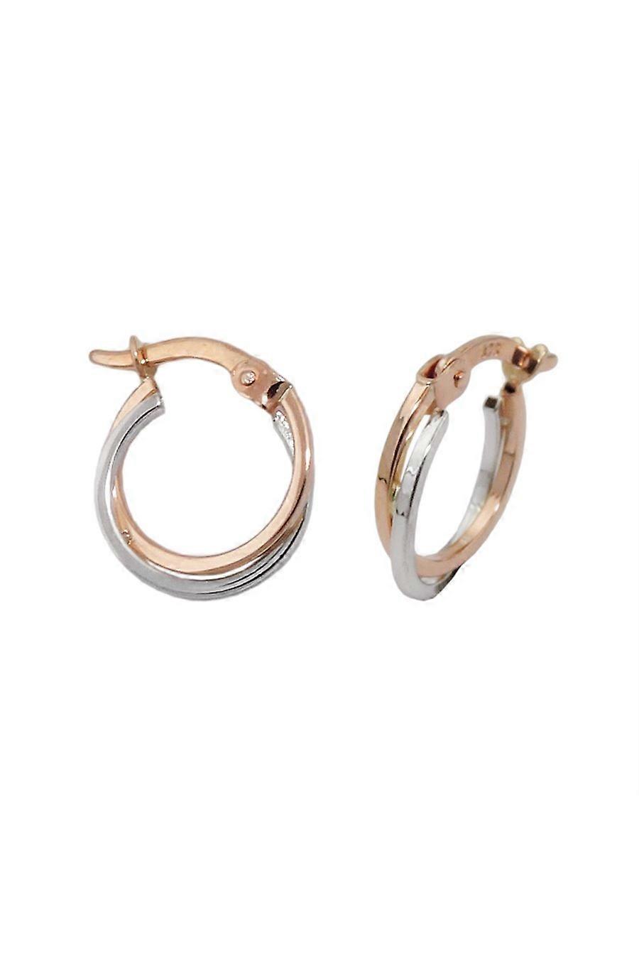 Hoop Earrings Two Tone 9k Redgold - Gl431396