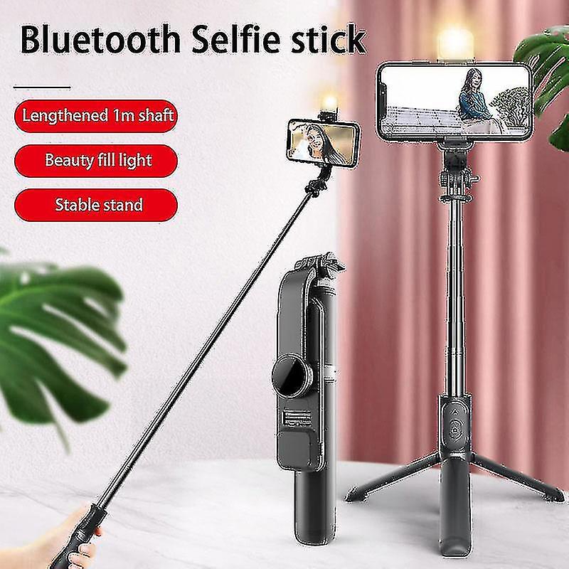 6 In 1 Wireless Bluetooth Selfie Stick Faltbares Mini-Stativ mit Fülllicht