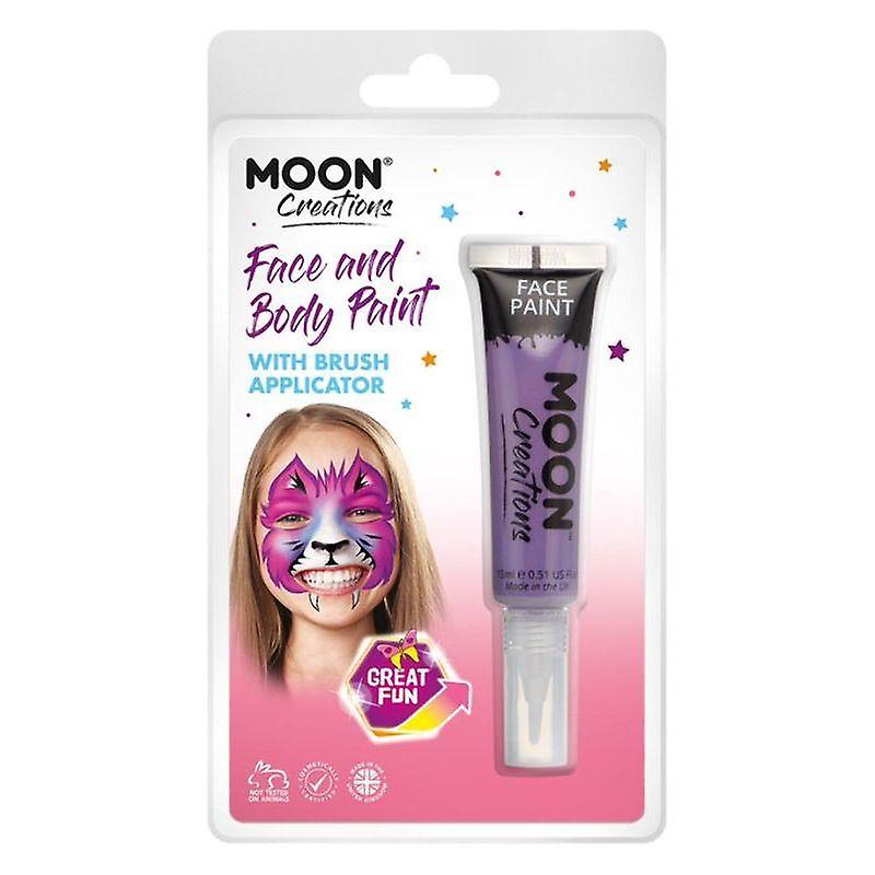 Moon Creations Face & Body Paints With Brush Applicator, 15ml Clamshell C01846