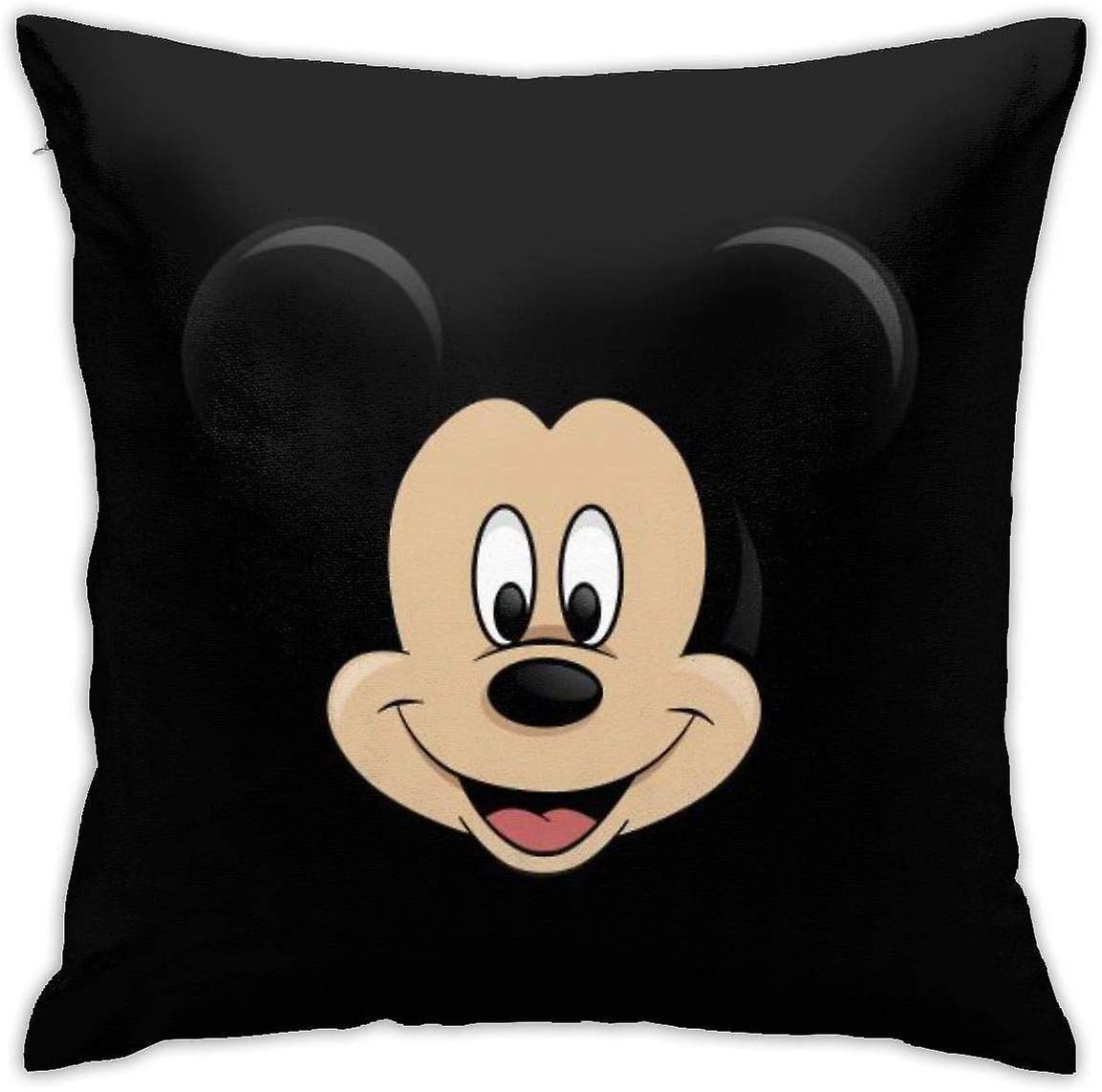 Pillowcase Mickey Mouse Head Decorative Throw Pillow Covers Cushion Cover for Home Sofa 45x45cm(18"x18")