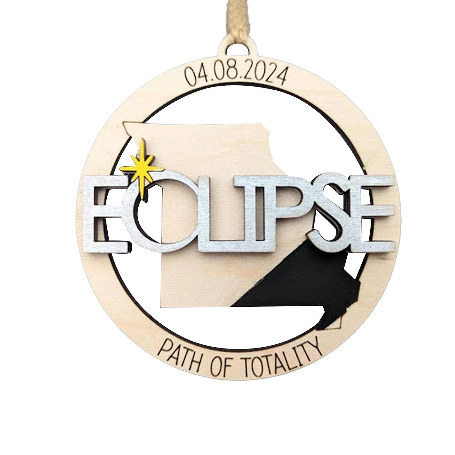 2024 Solar Eclipse Träminnessak för heminredning och presenter