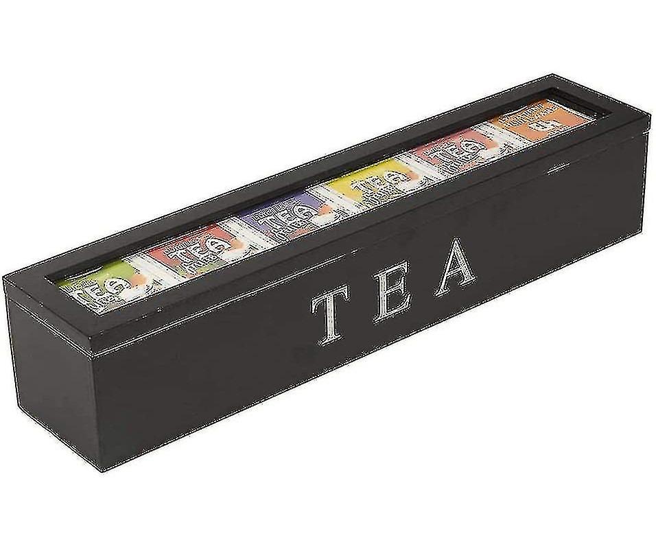 Bamboo tea box 6 compartment tea box tea bag box