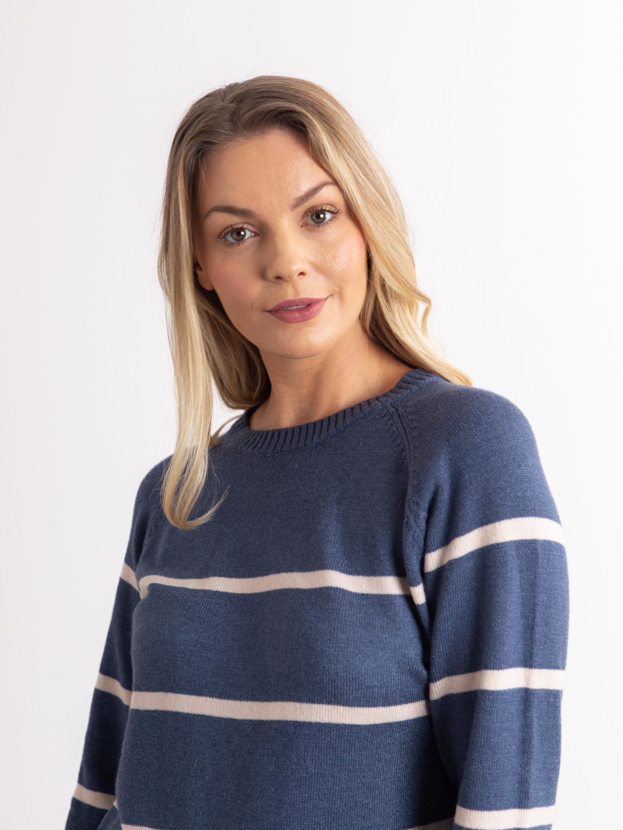Lergon Striped Jumper in Denim Blue