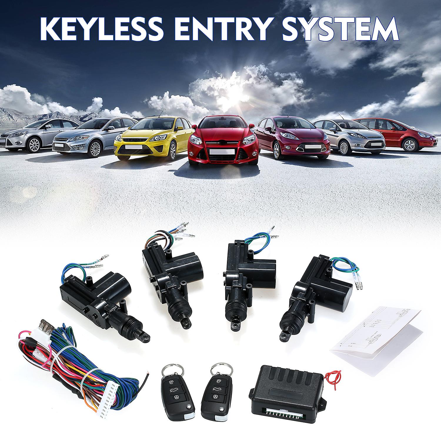 12v Universal Car Remote Central Kit Locking Keyless Entry System With 2 Remote Control Trunk Pop