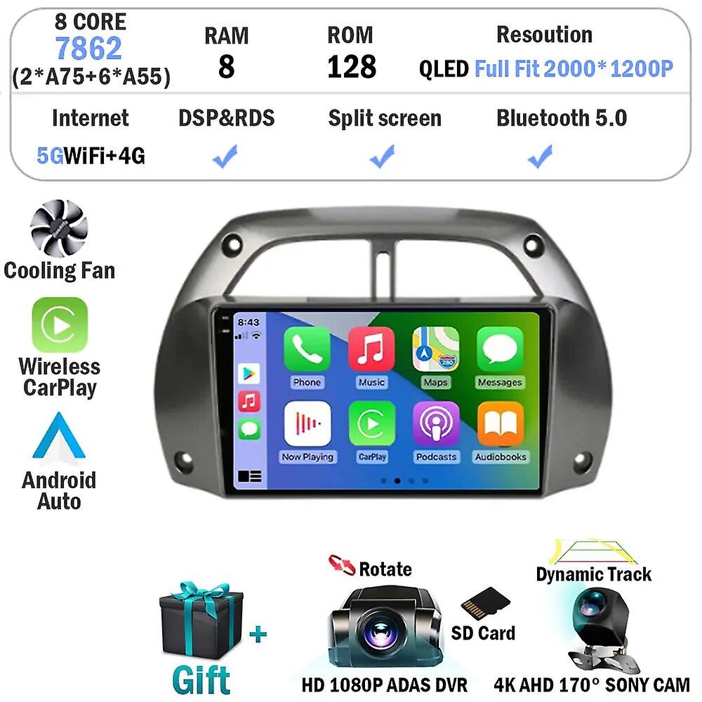 Android 13 Car Multimedia Player For Toyota Rav4 2001 - 2006 Gps Navigation 4g Wifi Radio Player Wireless Carplay Auto Head Unit