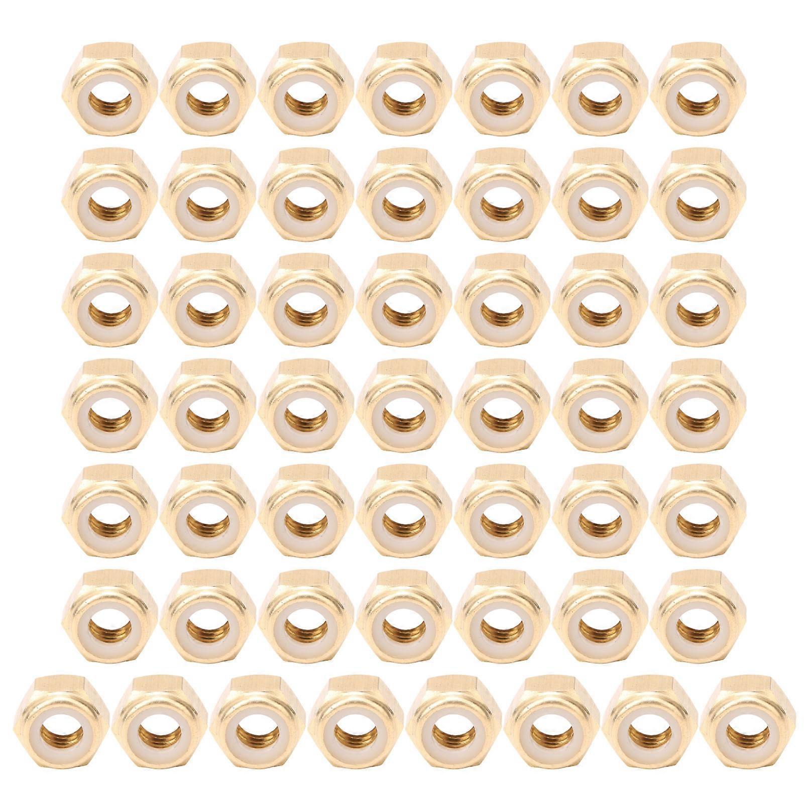 50Pcs SelfLocking Nut Pure Copper Durable AntiLoose Fastener Hardware Accessories(M6 )