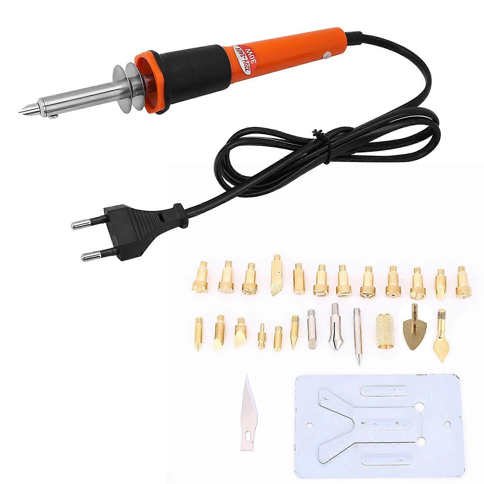 27pcs 30W Wood Burning Pen Set Pyrography Tools Tips with Pen Holder EU Plug