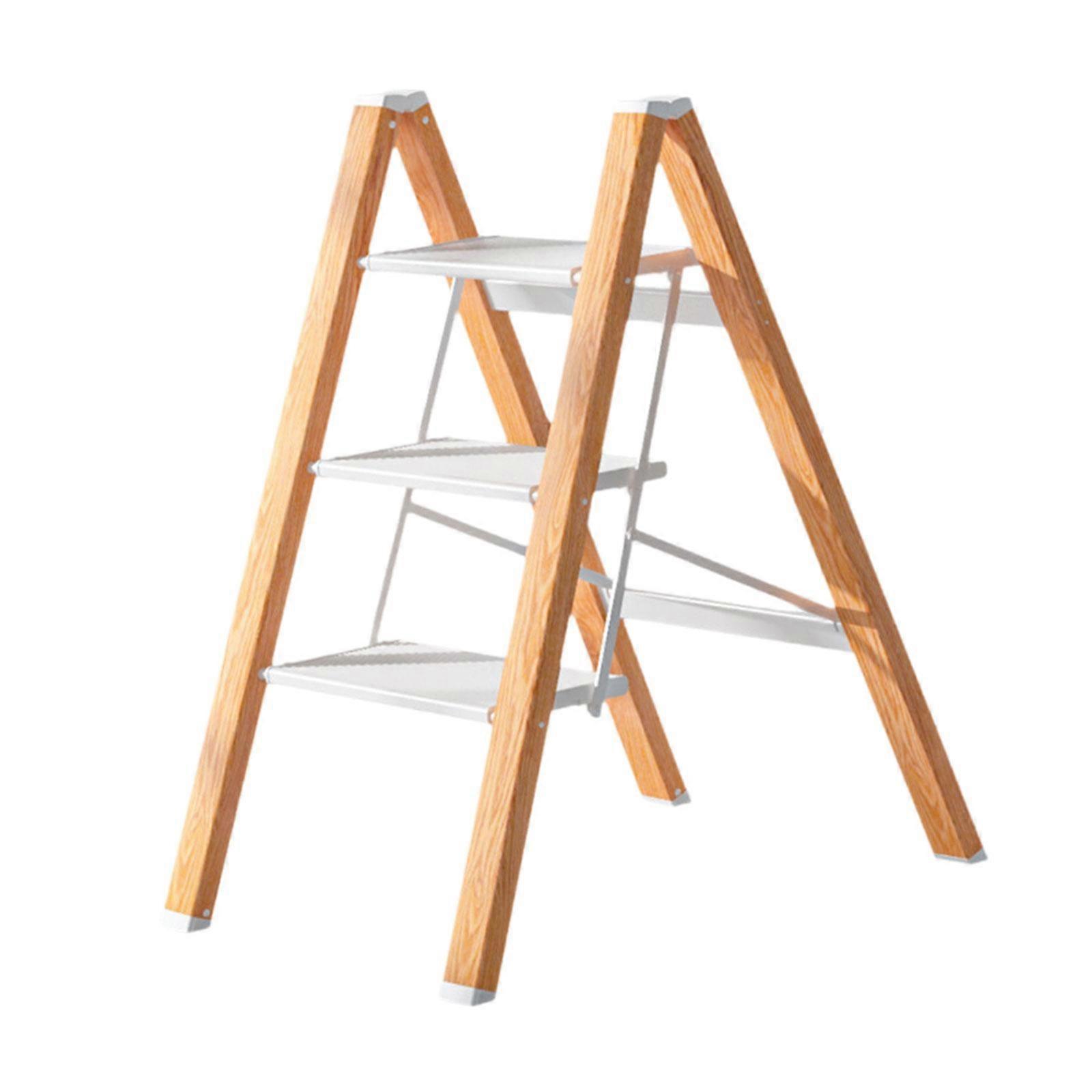 Folding Step Ladder Foldable Heavy Duty with Wide Anti Slip Pedal Stepladder 3 Step
