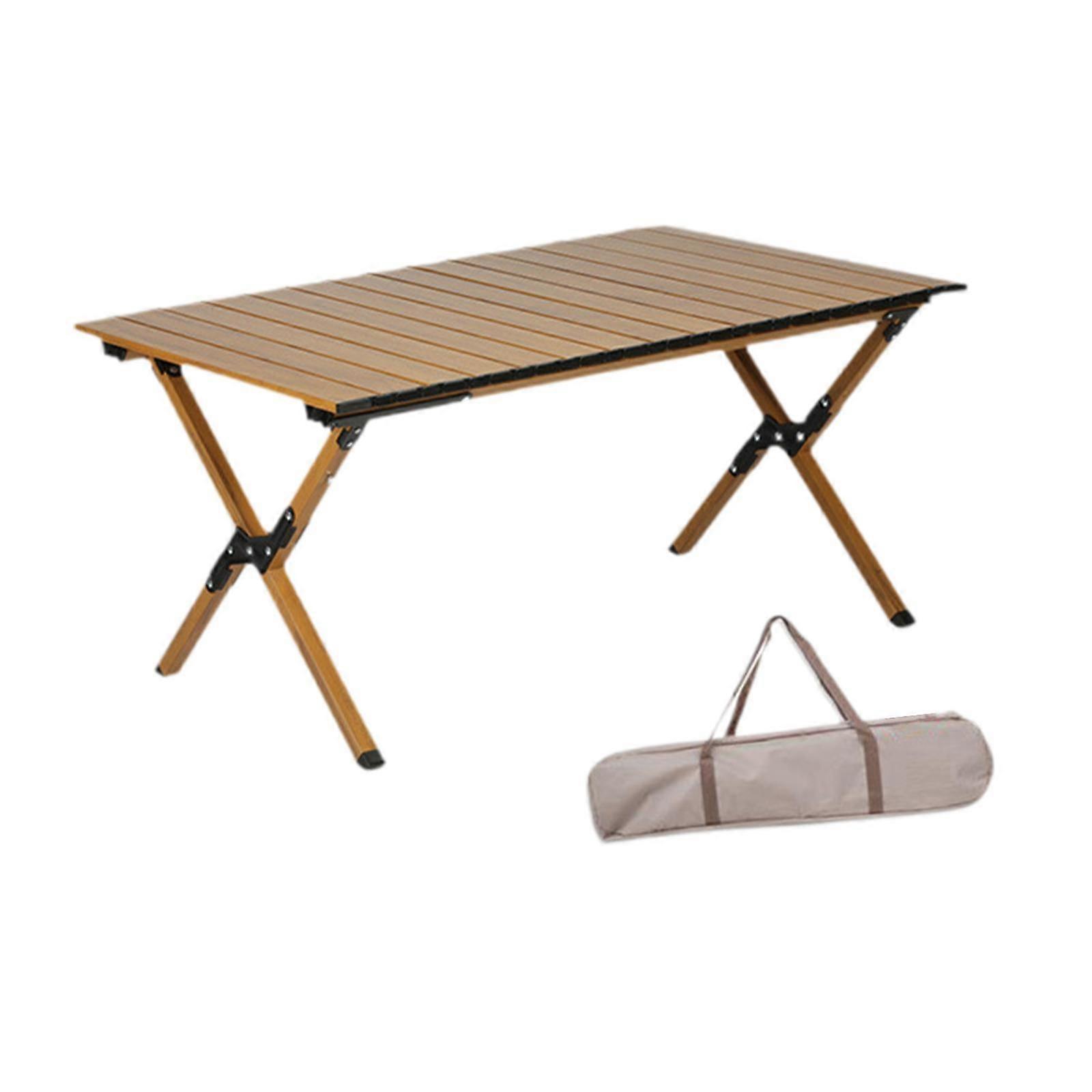 Camping Folding Table Lightweight Compact Portable for Beach Garden Barbecue 90cm Double Layer
