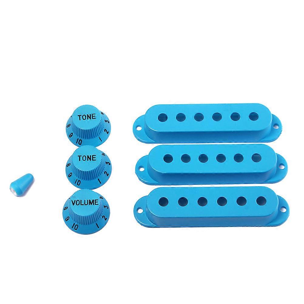 Strat Guitar Pickup Covers Knobs Switch Tip Set for Stratocaster Replacement Accessory Kit Dark Blue