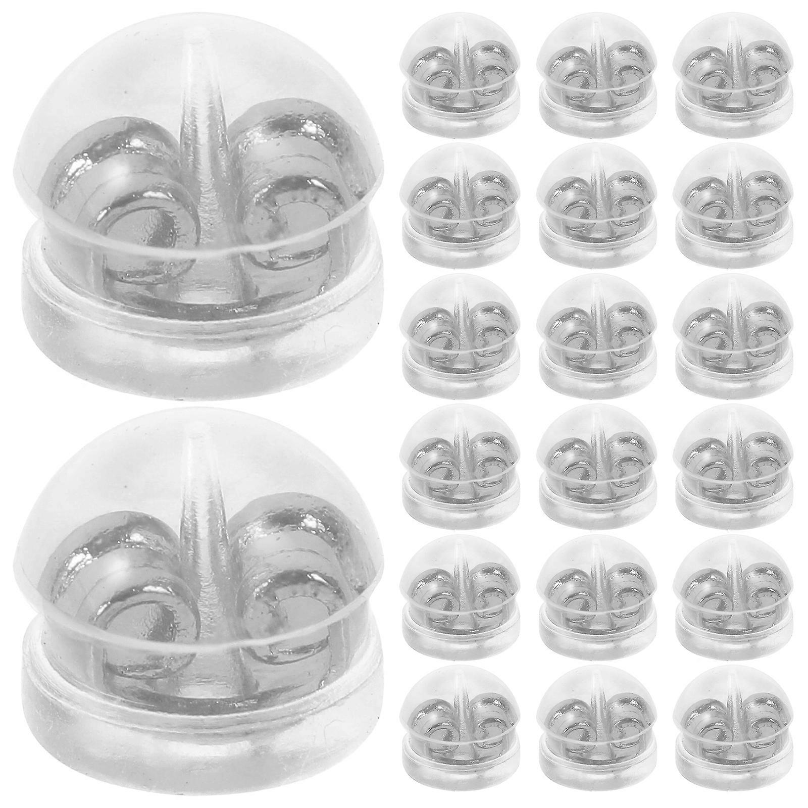 50Pcs Earring Backs Replacement for Hook Earrings Practical Earrings Backs Safely Locking Earring Backs Silver
